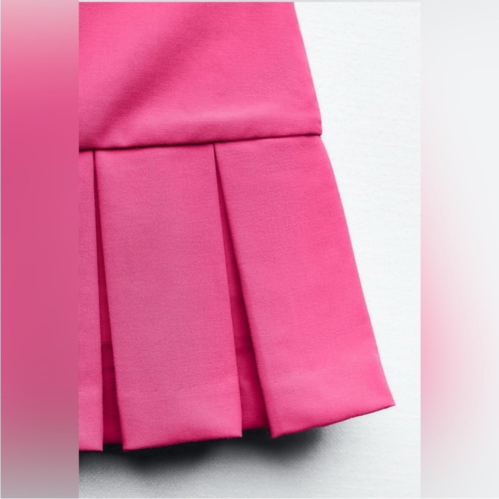 Zara Fuchsia Pleated Skater Skirt - Picture 14 of 14